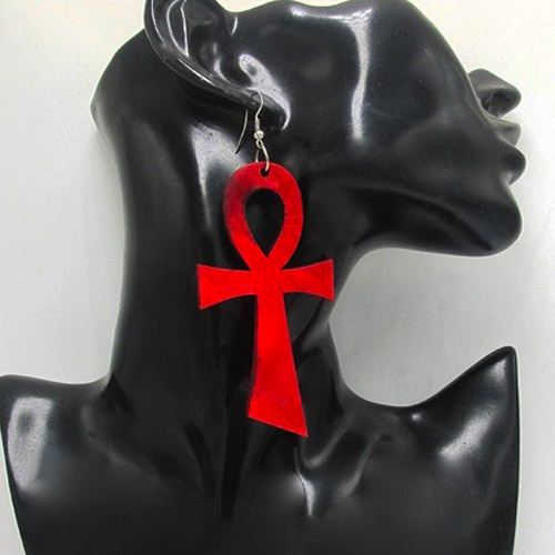 ankh-kruis-hout-wooden-earrings-oorbellen-red-rood-trendy-boho-movastyling