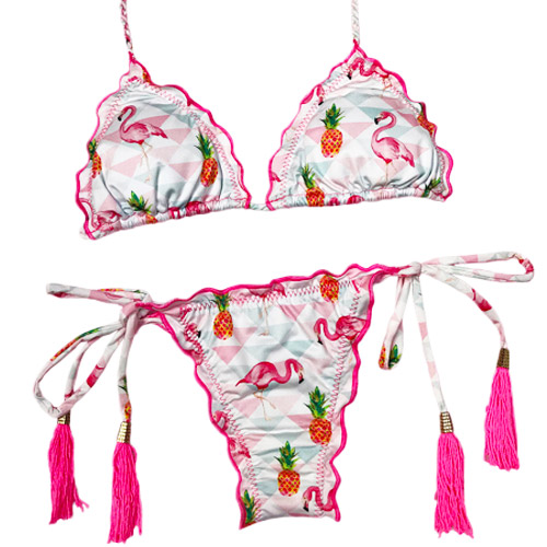 opbouwen Bij naam Metropolitan Tropical Brazilian Bikini Set - Mova Styling - Flamingo Ananas printed  bikini