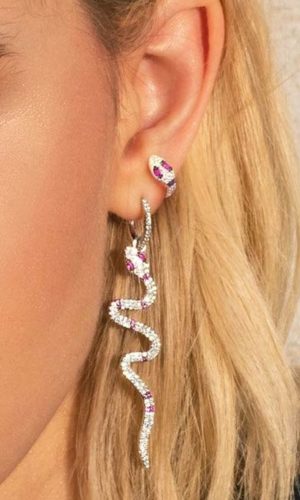 slang-creolen-earparty-zilver-roze-movastyling